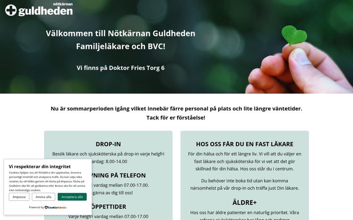 Screenshot of guldhedenfamiljelakare.se
