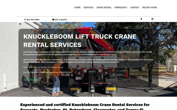 Screenshot of gulfcoastcranerental.com