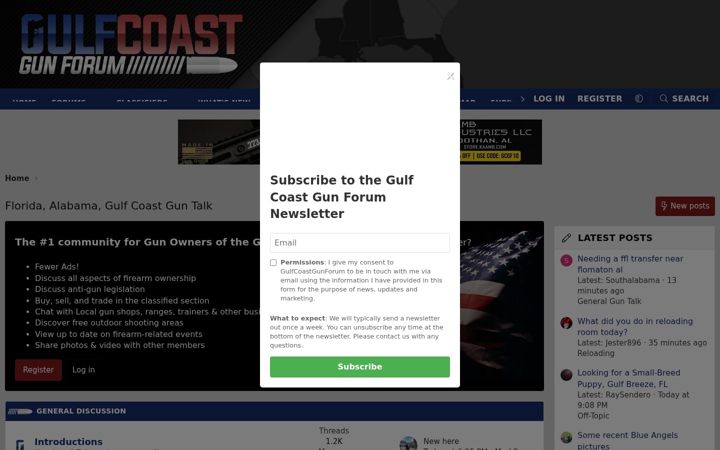 Screenshot of gulfcoastgunforum.com