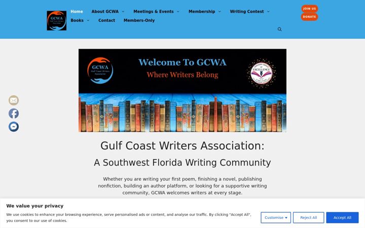 Screenshot of gulfcoastwriters.org