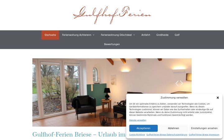 Screenshot of gulfhof-ferien.de