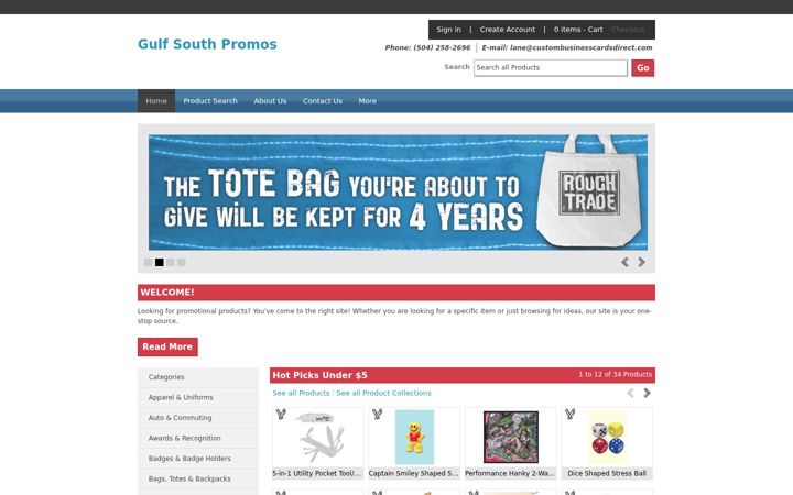 Screenshot of gulfsouthpromos.com