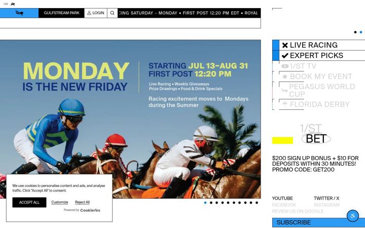 Screenshot of gulfstreampark.com