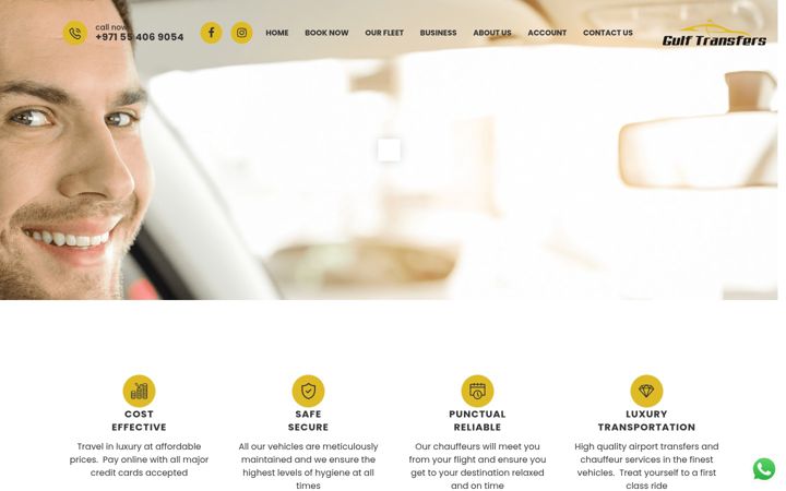 Screenshot of gulftransfers.com