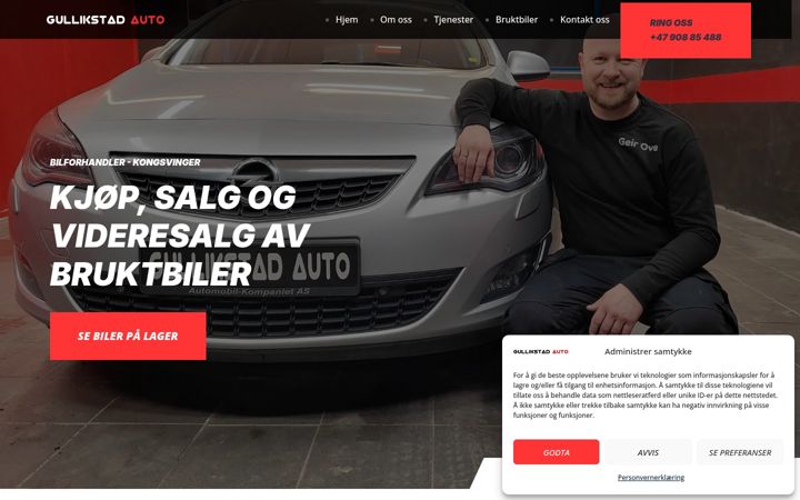 Screenshot of gullikstadauto.no