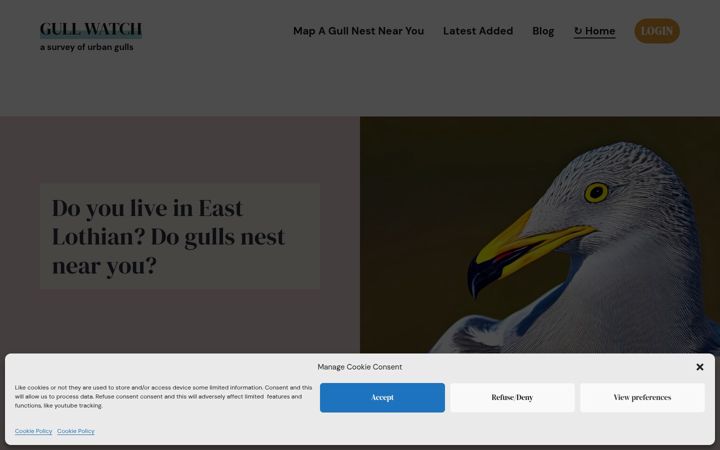 Screenshot of gullwatch.org.uk