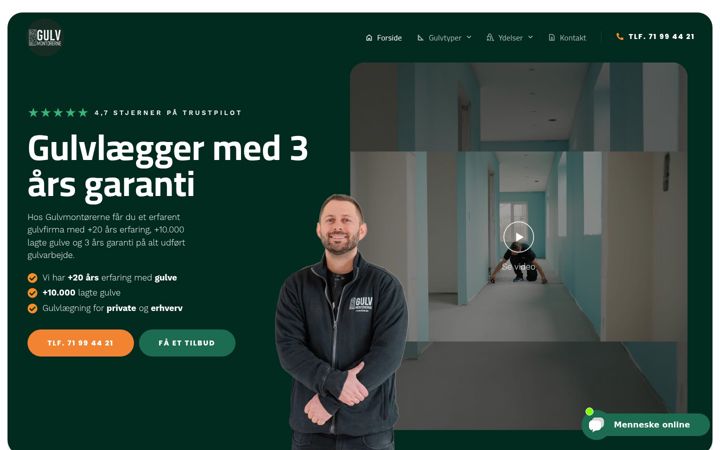 Ekrānuzņēmums no gulvmontorerne.dk