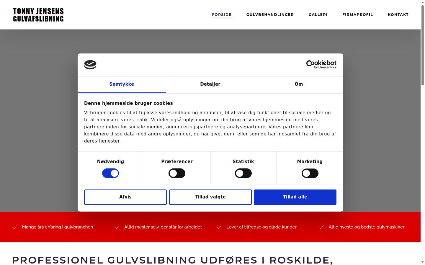 Screenshot of the consent banner shown before any interaction