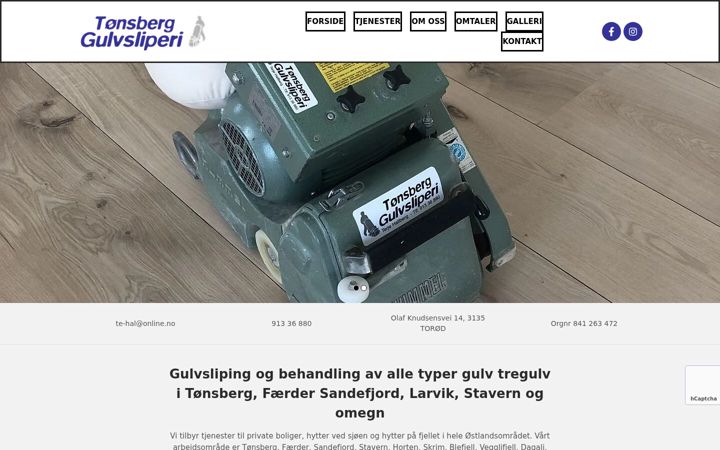 Skärmbild av gulvsliperi.no