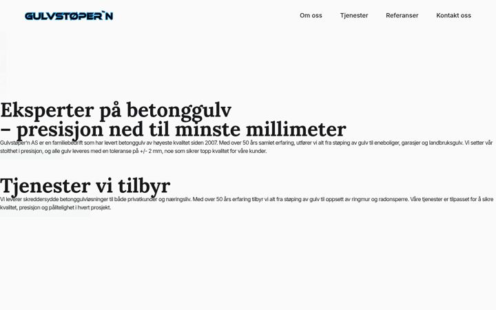 Screenshot of gulvstopern.no