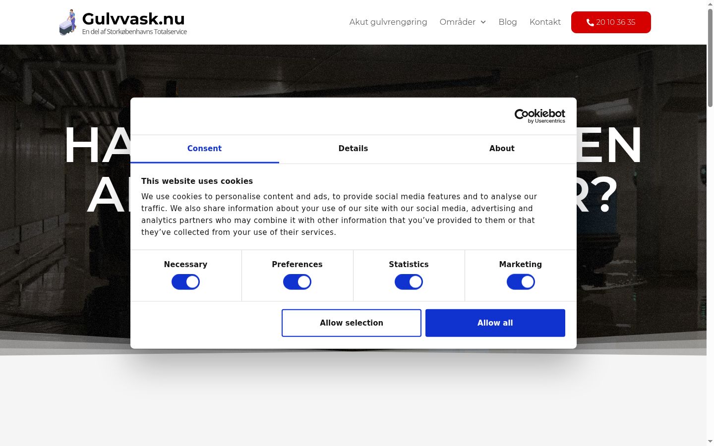 Snímek obrazovky baneru souhlasu zobrazeného před jakoukoli interakcí