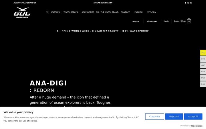 Screenshot of gulwatches.com
