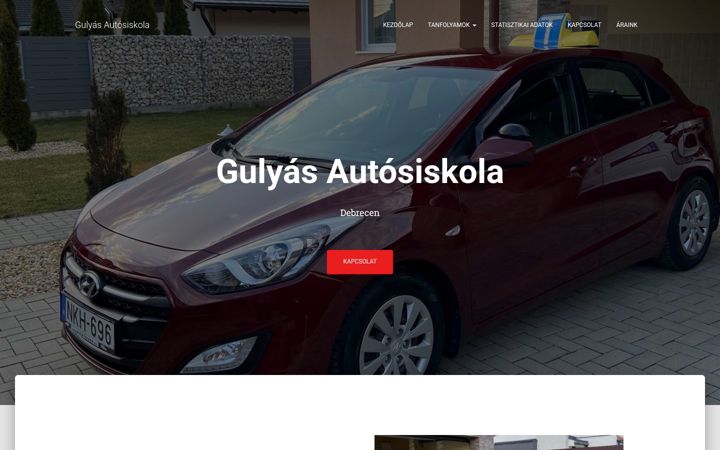 Screenshot of gulyasautosiskola.hu