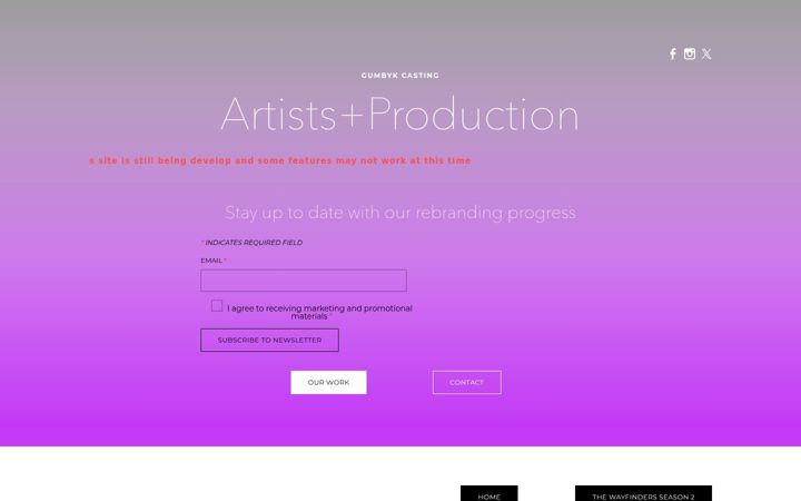 Screenshot of gumbykcasting.com