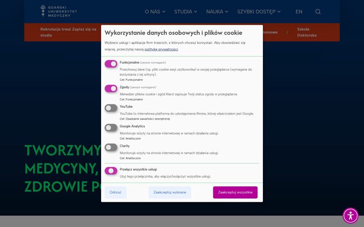 Screenshot of gumed.edu.pl