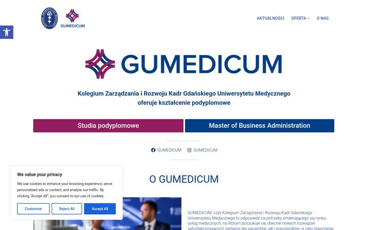 Screenshot of gumedicum.edu.pl