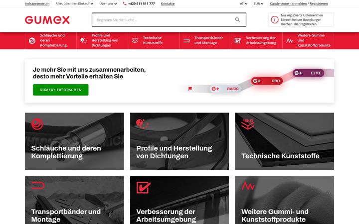 Screenshot of gumex.at