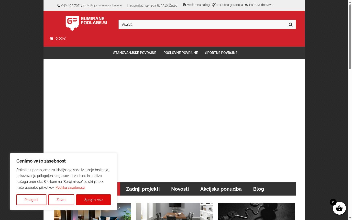 Screenshot des Einwilligungsbanners vor jeglicher Interaktion