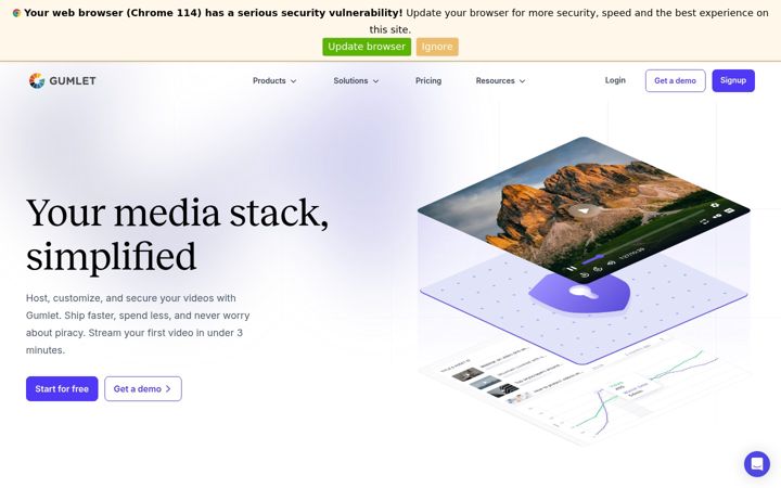 Screenshot of gumlet.com