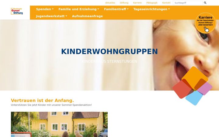 Screenshot of gummi-stiftung.de