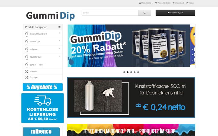 Screenshot of gummidip.com