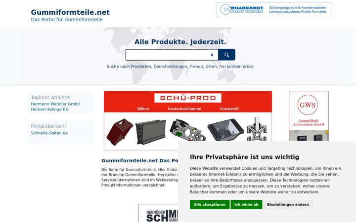 Screenshot of gummiformteile.net