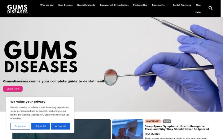 Screenshot of gumsdiseases.com
