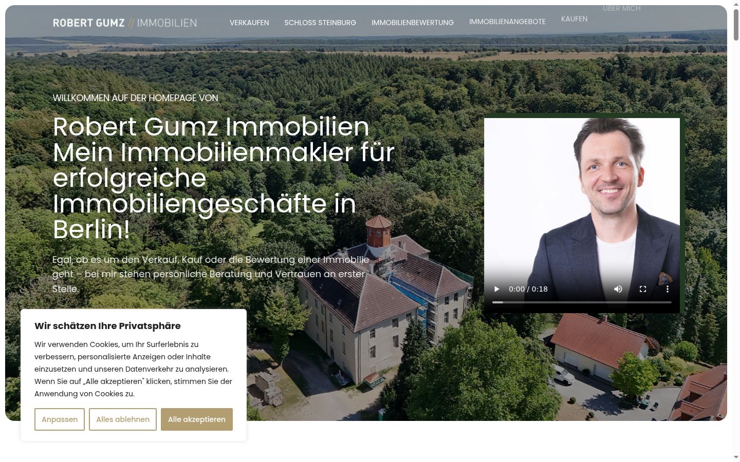 Skärmbild av samtyckesbannern som visades före någon interaktion