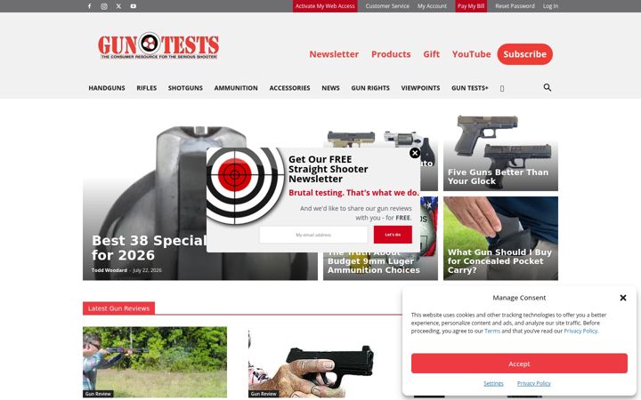 Screenshot of gun-tests.com