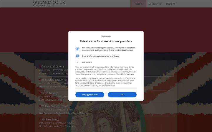 Screenshot von gunabiz.co.uk