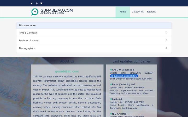 Screenshot von gunabizau.com