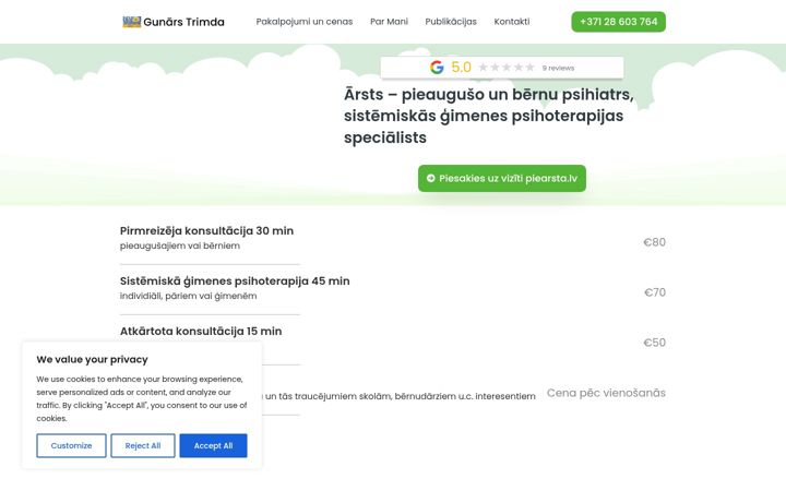 Screenshot of gunarstrimda.lv