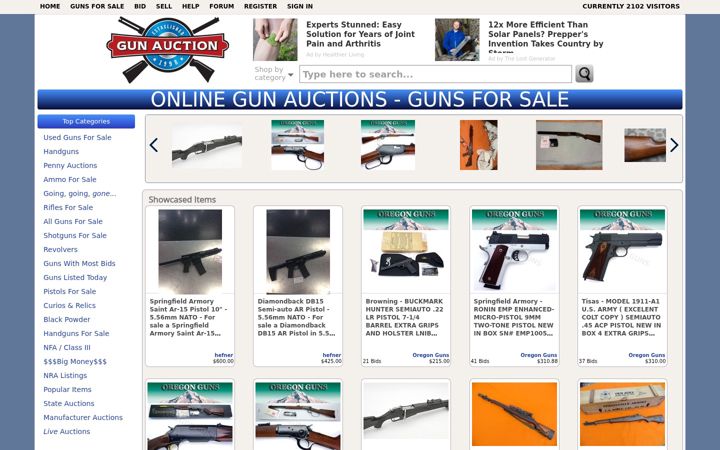 Screenshot of gunauction.com