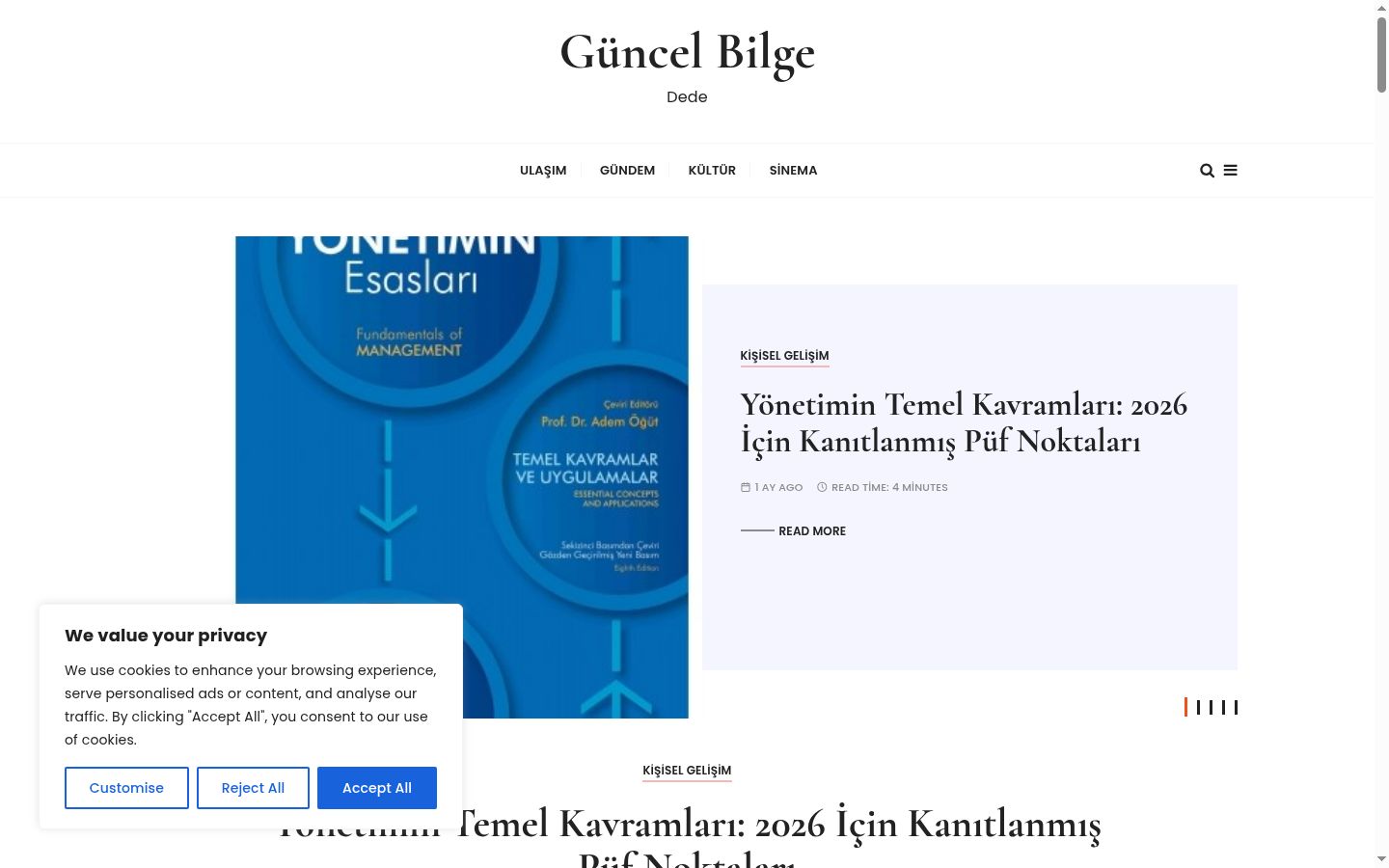 Skærmbillede af samtykkebanneret, som det blev vist før nogen interaktion
