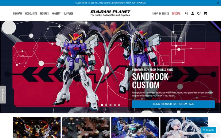 Snimka zaslona za gundamplanet.com