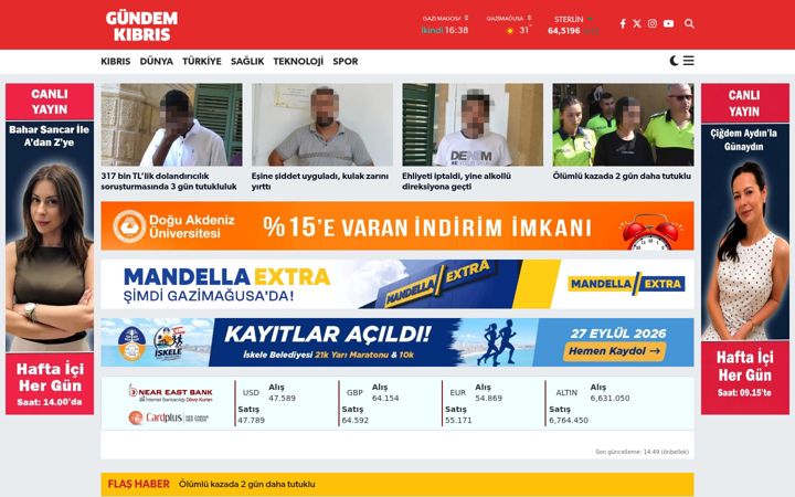 Screenshot of gundemkibris.com