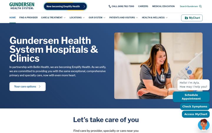 Screenshot of gundersenhealth.org