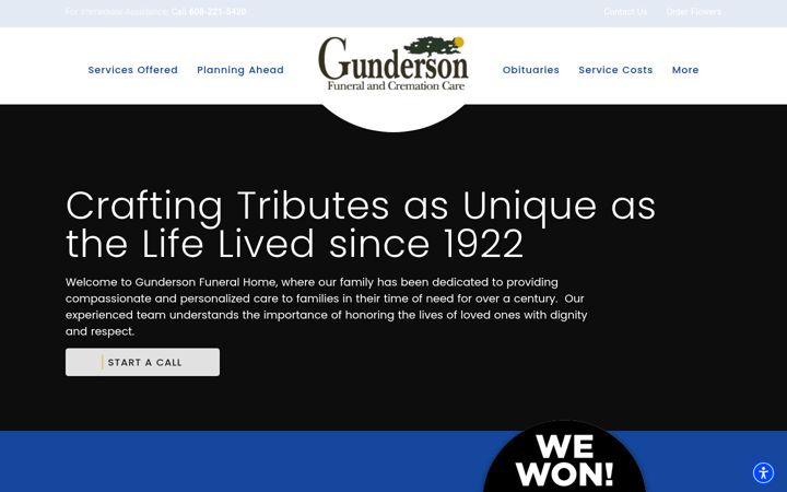 Screenshot of gundersonfh.com