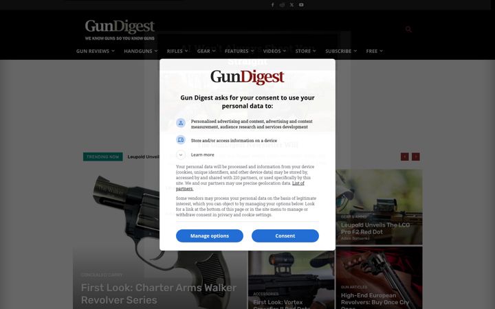 Screenshot of gundigest.com