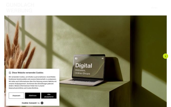 Screenshot of gundlachwerbung.de