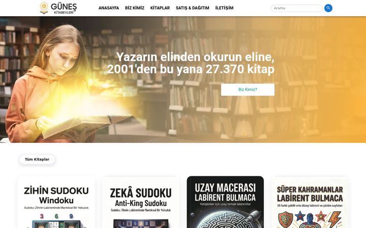 Screenshot of guneskitabevleri.com