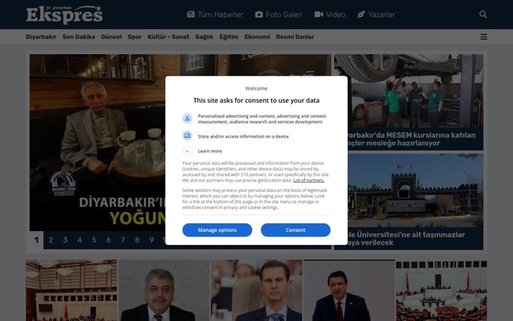 Screenshot of guneydoguekspres.com
