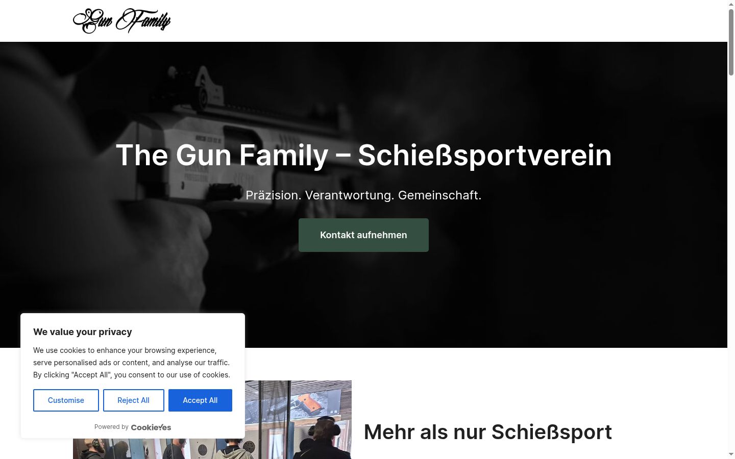 Screenshot des Einwilligungsbanners vor jeglicher Interaktion