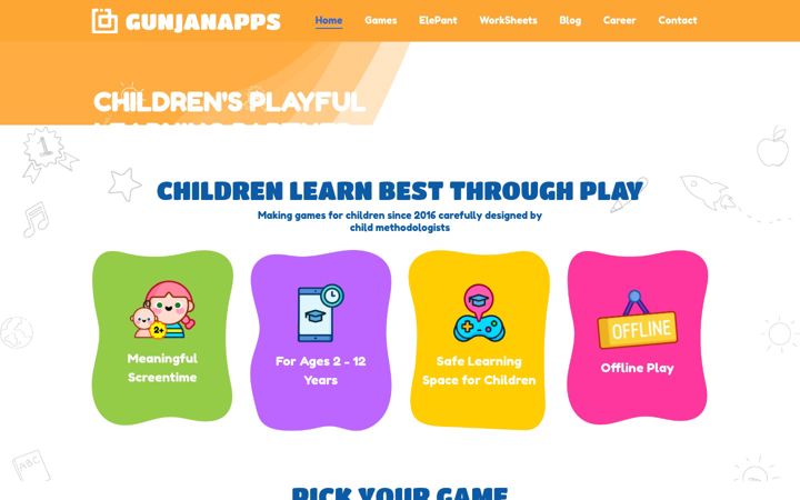 Screenshot of gunjanappstudios.com