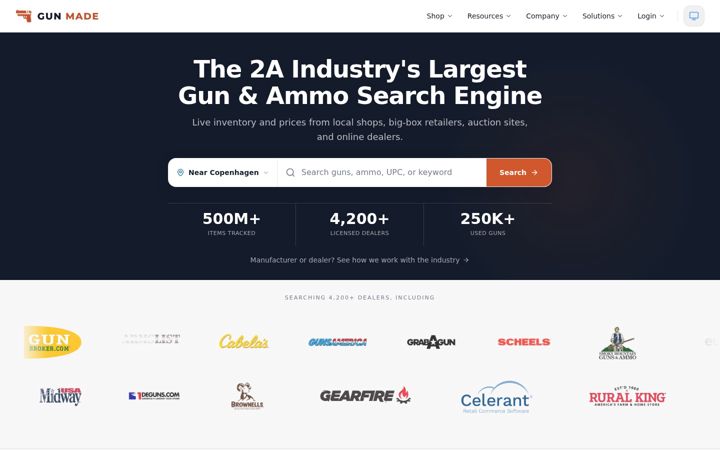 Screenshot of gunmade.com