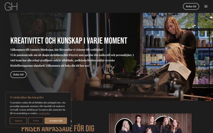 Screenshot of gunnelshardesign.se