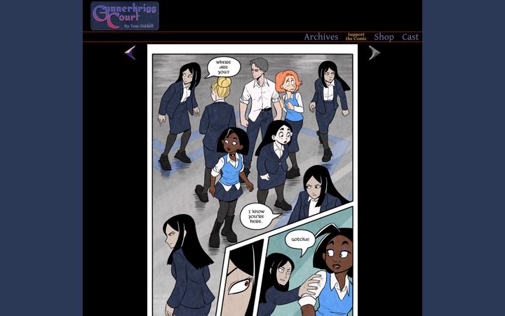 Screenshot of gunnerkrigg.com