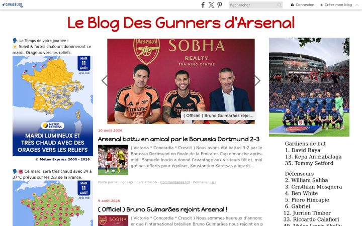 Screenshot of gunnersarsenal.com