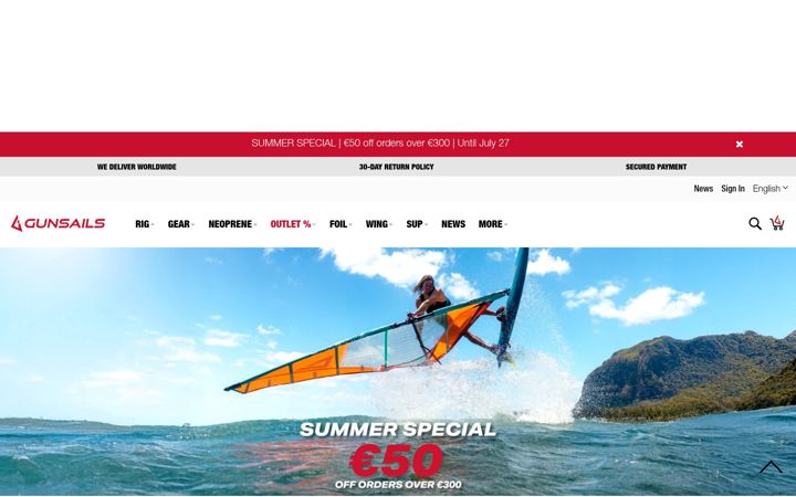 Ekraanipilt saidist gunsails.com