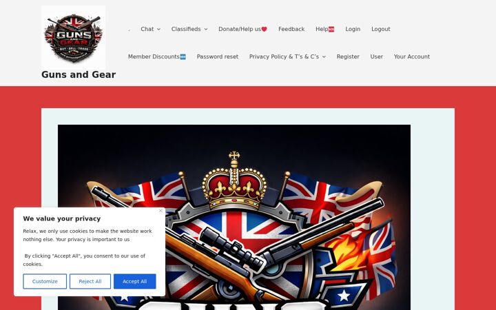 Screenshot of gunsandgear.co.uk
